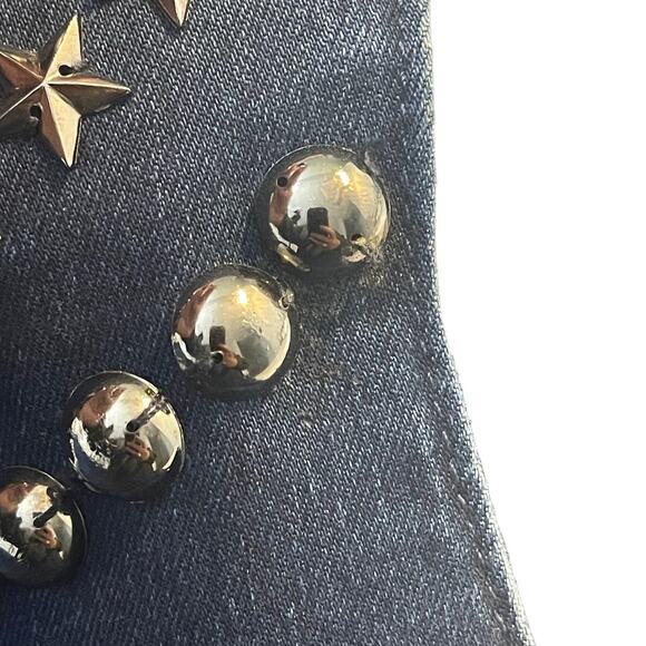 Armani Jeans Studded Denim Dress Size 6 | Sleeveless Sheath Zip Back - Picture 9 of 9